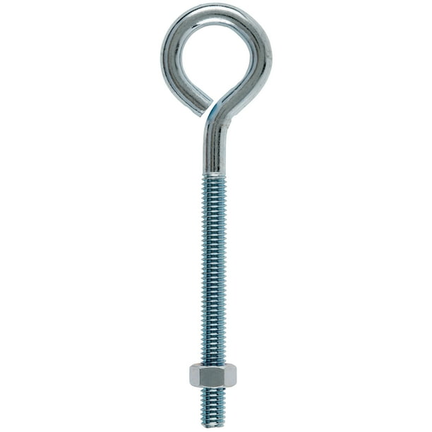 Hampton 5/16 in x 4 in L Zinc-Plated Steel Eyebolt Nut Included Hampton 5/16 in x 4 in L Zinc-Plated Steel Eyebolt Nut Included